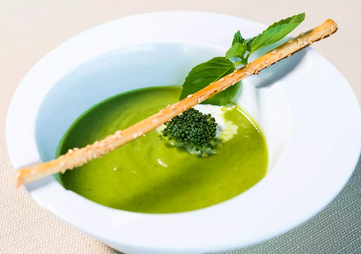 green goddess soup in bowl